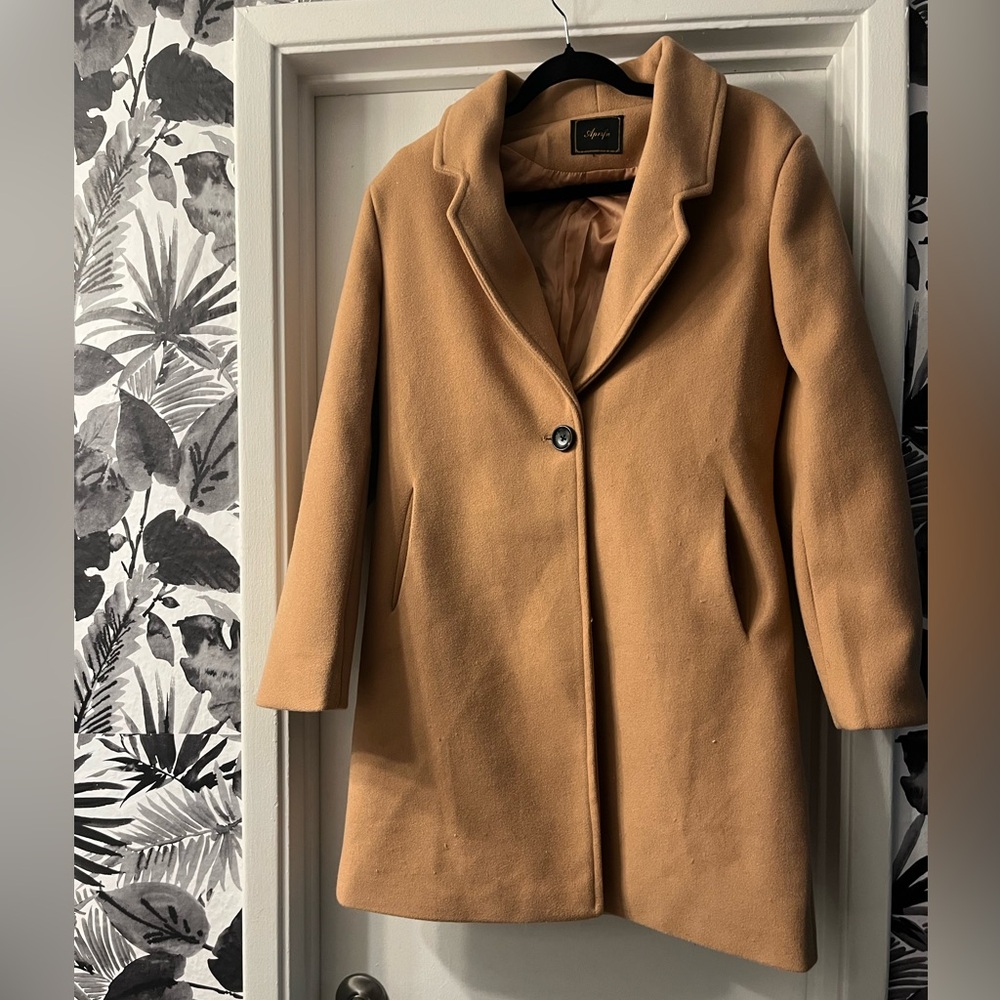 Camel color trench coat
